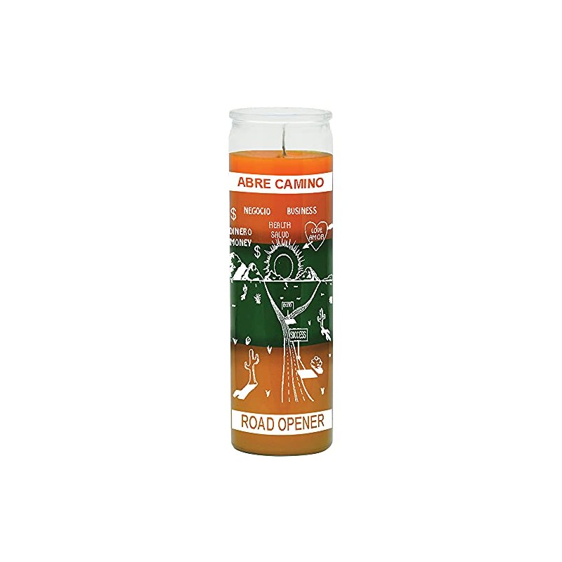 Road Opener Orange/Green/Gold Candle - Silkscreen 3 Color 7 Day