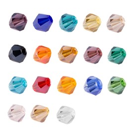 LONGWIN Lot 1800pcs Glass Bicone Beads Wholesale 4mm Bicone Shaped Crystal Faceted Beads Jewelry Making Supply for DIY Beading Projects, Bracelets, Necklaces, Earrings & Other Jewelries (Color 2)