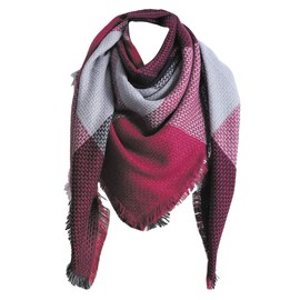 Dancila, XXL, Women’s Scarf, Chequered, Oversized, Square, Blanket Scarf, Autumn/Winter Scarf, Check, Tartan, Stripes, Plaid, Pattern, Oversized, Fringe, Poncho -