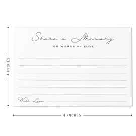 CARDAMONOLY Share a Memory Cards for Funeral, Memorial, or Celebration of Life – 4x6 in Pack of 50 – Minimalist Landscape Design on Uncoated Cardstock for Memory Table or Remembrance Keepsake
