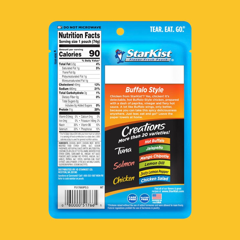 StarKist Chicken Creations BOLD Buffalo Style, 2.6 oz Pouch (Pack