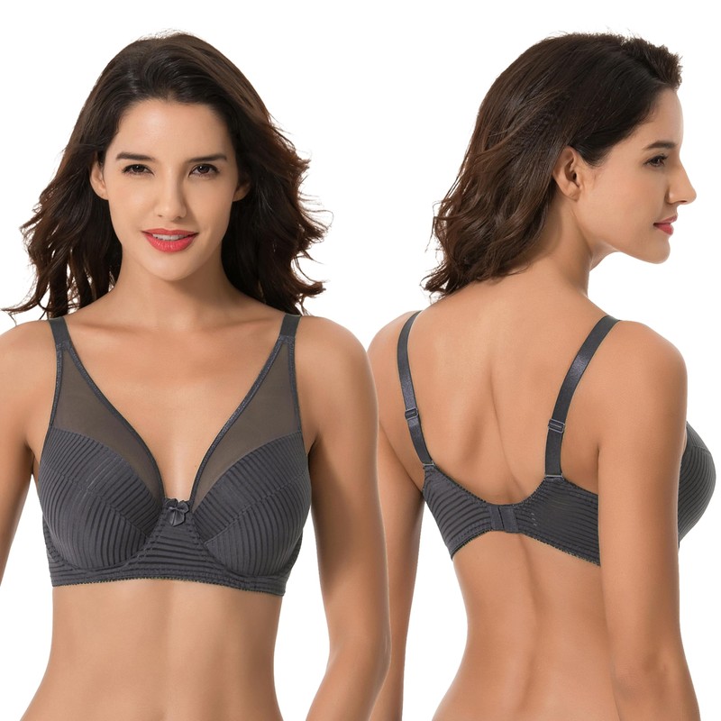 Curve Muse Women's Plus Size Minimiser Unlined Underwired Full Coverage