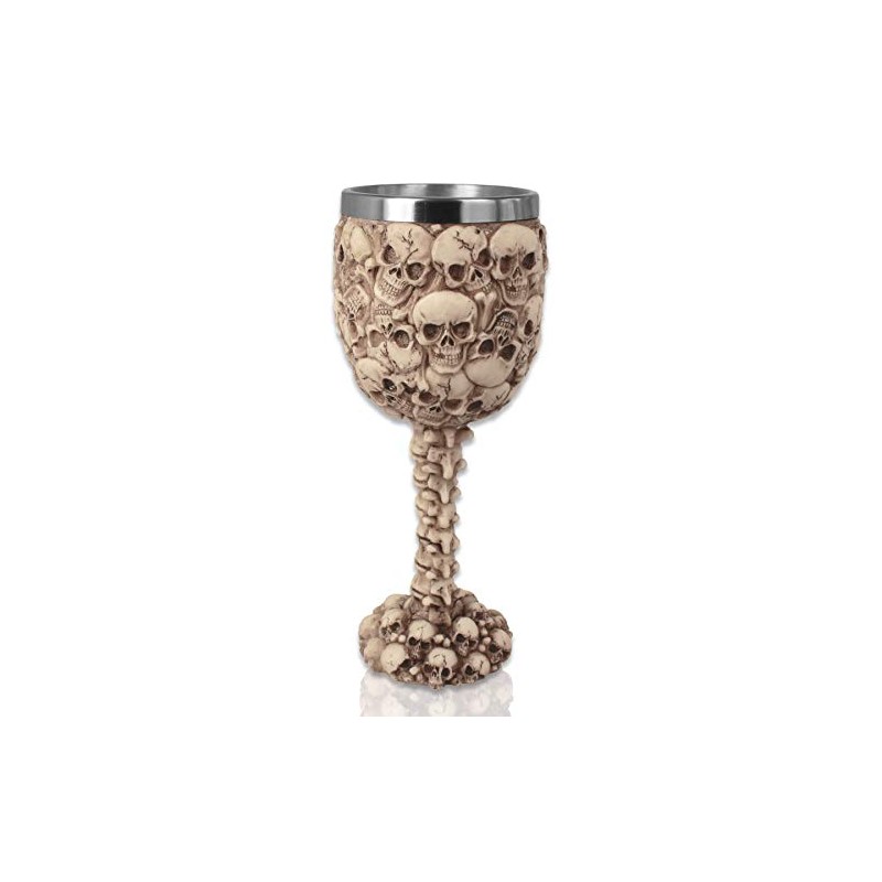 Catacombs Goblet Skull Cup with Spine Handle Decorative Horror Fantasy
