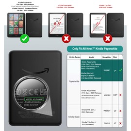 MoKo Hülle Kompatibel mit 7" Kindle Paperwhite 12. Generation 2024, Handschlaufe Hülle, Ultraweiche Transparente TPU Hüllen mit Rückabdeckung für Kindle Ppaerwhite 2024, Schwarz