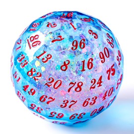 Liquid core D100 Dice, Single 100 Sided 50mm DND dice D100 Dice for Dungeons and Dragons Polyhedral Role Playing Game，Warhammer 40K, Sci-Fi, War, or Crime Theme Tabletop Games