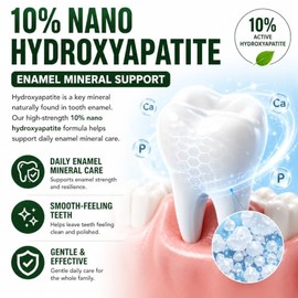 Anymoment 10% Nano Hydroxyapatite Toothpaste Tablets, Cool Mint, 62 Count | 10% Nano Hydroxyapatite, Fluoride Free, SLS Free, Xylitol, Zinc Citrate, C