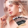 Maange Set de 18 Brochas para Maquillaje Profesional con Estuche