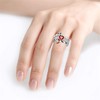 Jeulia "Skull Couple Heart Cut Sterling Silver Enhancer Ring Set