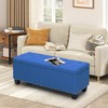 MoNiBloom 42 Inch Long Storage Ottoman Bench, Contemporary Grey Linen