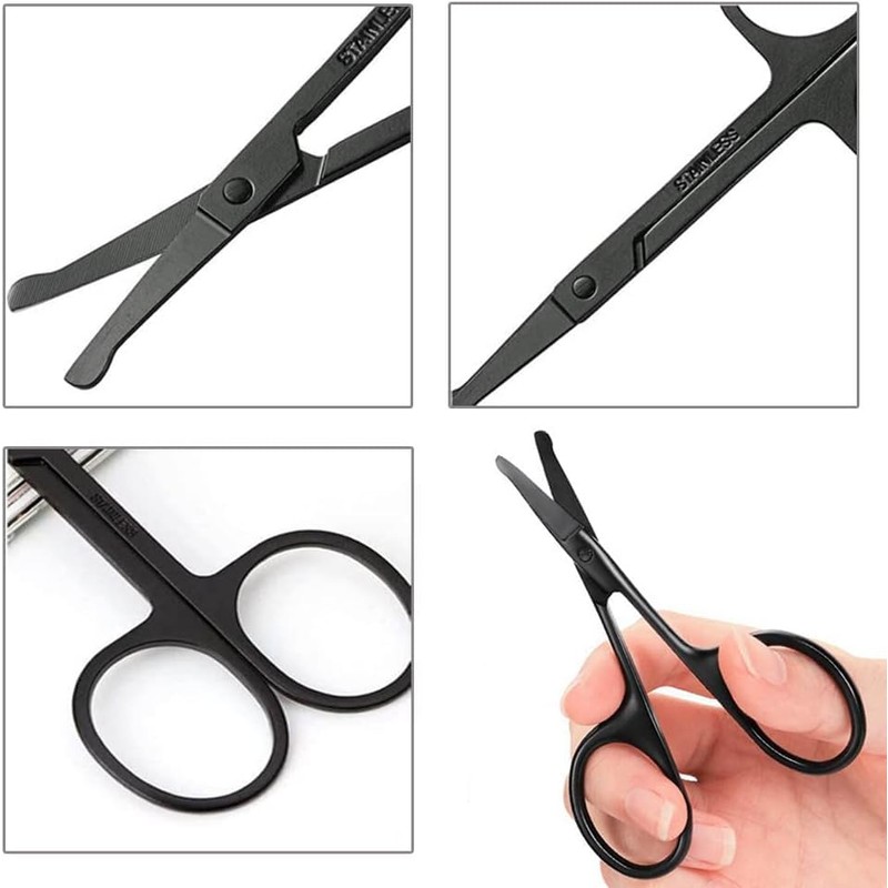 Stainless Steel Nose Hair Scissors with Rounded Safety Tip –