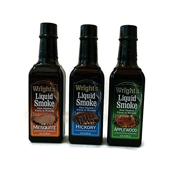 Wright's Liquid Smoke Applewood,Hickory & Mesquite (3 Pack) 3.5 oz