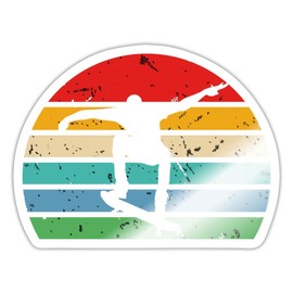 Spreadshirt Skateboarder Skateboard Olli Retro Sticker 10 x 10 cm Glossy White