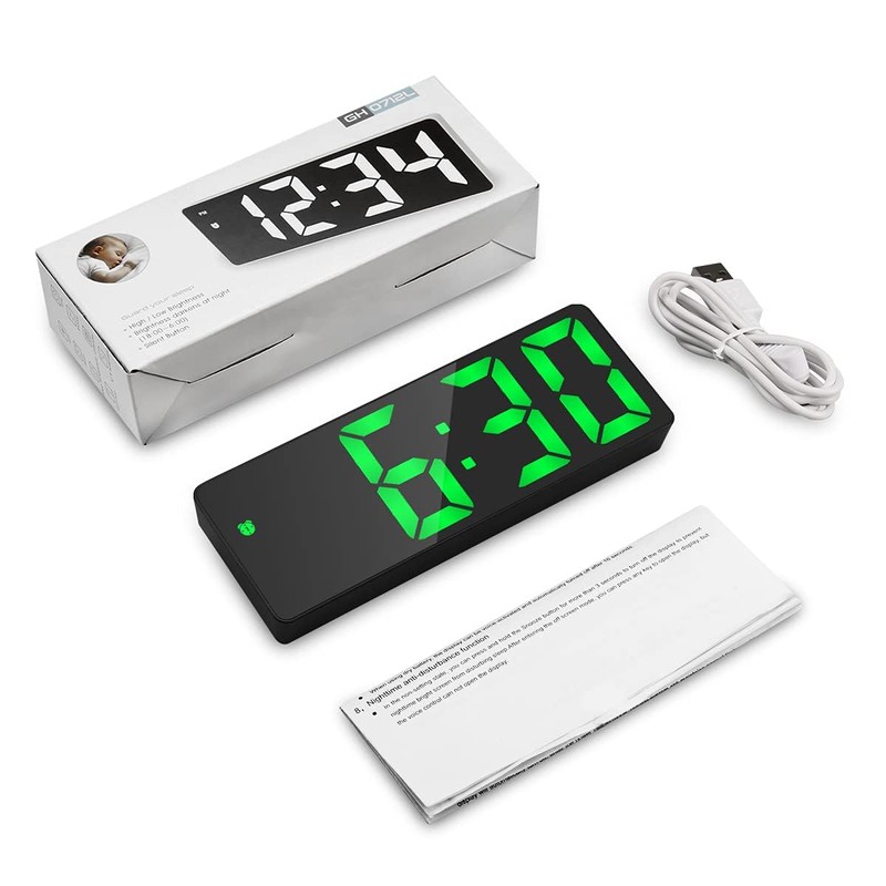 Upgraded Digital Alarm Clock, LED Clock for Bedroom, Electronic Desktop