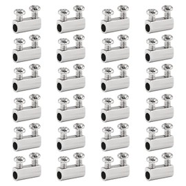 Biaungdo 24 Pcs Stainless Steel Wire Rope Cable Clamp, Adjustable New Upgrade Double Hole Wire Rope Clamp Fastener
