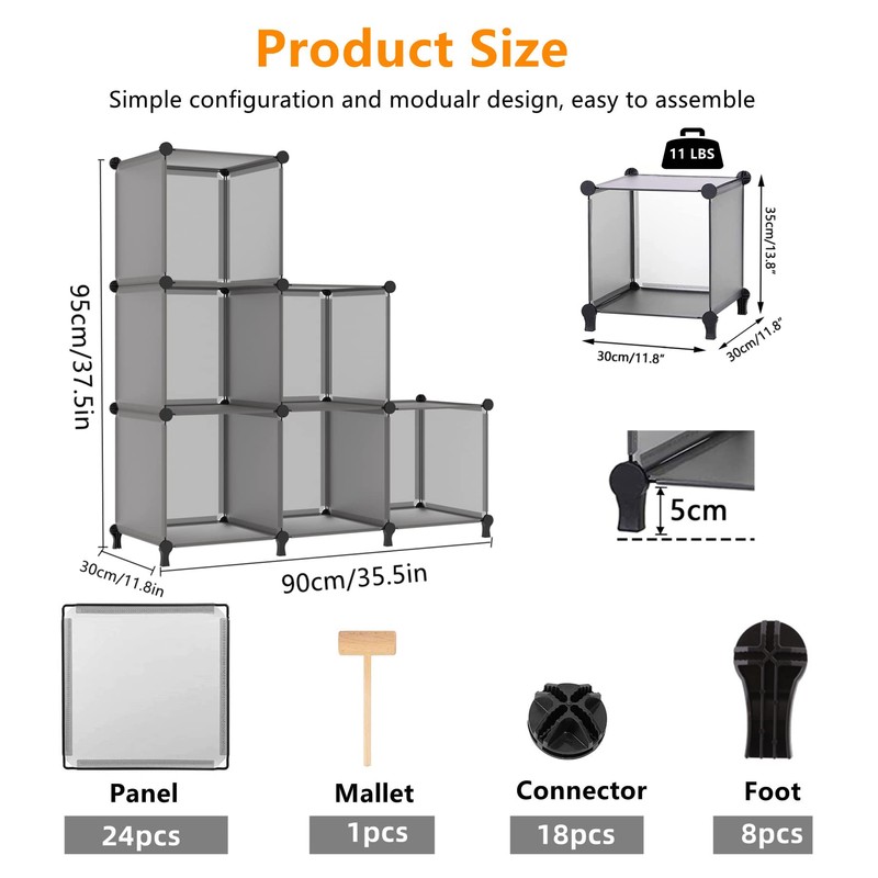 AWTATOS Cube Storage Organizer, Storage Cubes Shelves Bookshelf, 6 Cube