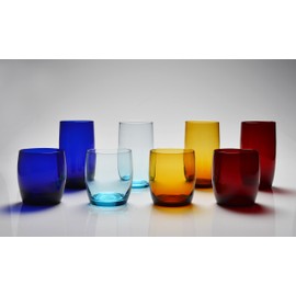 Fortesas Glass Gala Collection Iced Beverage/Cocktail Glass 19 Ounce, Aquamarine Blue, (Set of 6)