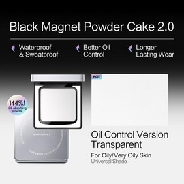 [2.0]CARSLAN Black Magnet Soft Focus Powder, 24H Longlasting Translucent Pressed Setting Powder, Oil Control, Waterproof, Sweatproof, Poreless Powder:_02 For Oily/Combo Oily Skin