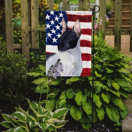 Caroline's Treasures SS4054GF USA American Flag with Rat Terrier Flag Garden Size, Small, Multicolor