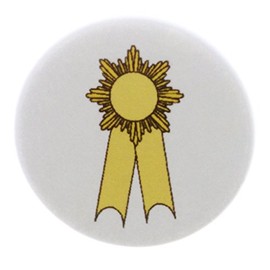 QTY 10 Yellow Award Ribbon Sign Symbol 1.25" Pinback Buttons Pins Win Victory