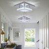Cainjiazh Dimmable Modern Crystal Chandeliers LED Mini Ceiling Light with
