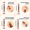 Set 7 Brochas Maquillaje Profesional Alto Nivel Marrón