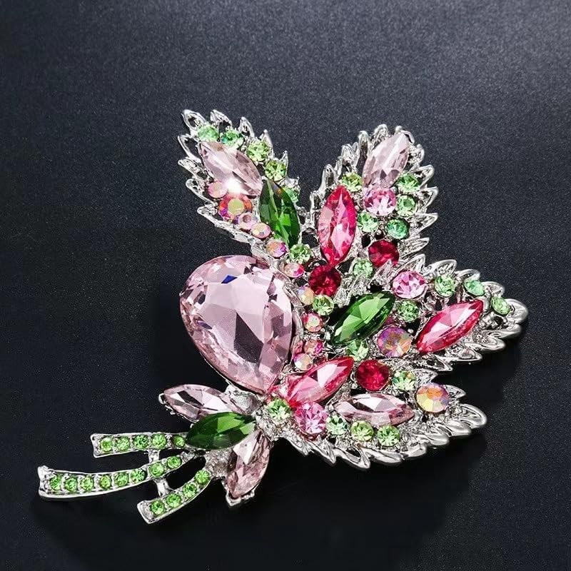 Axmerdal - Broche de ramo de diamantes de imitación para