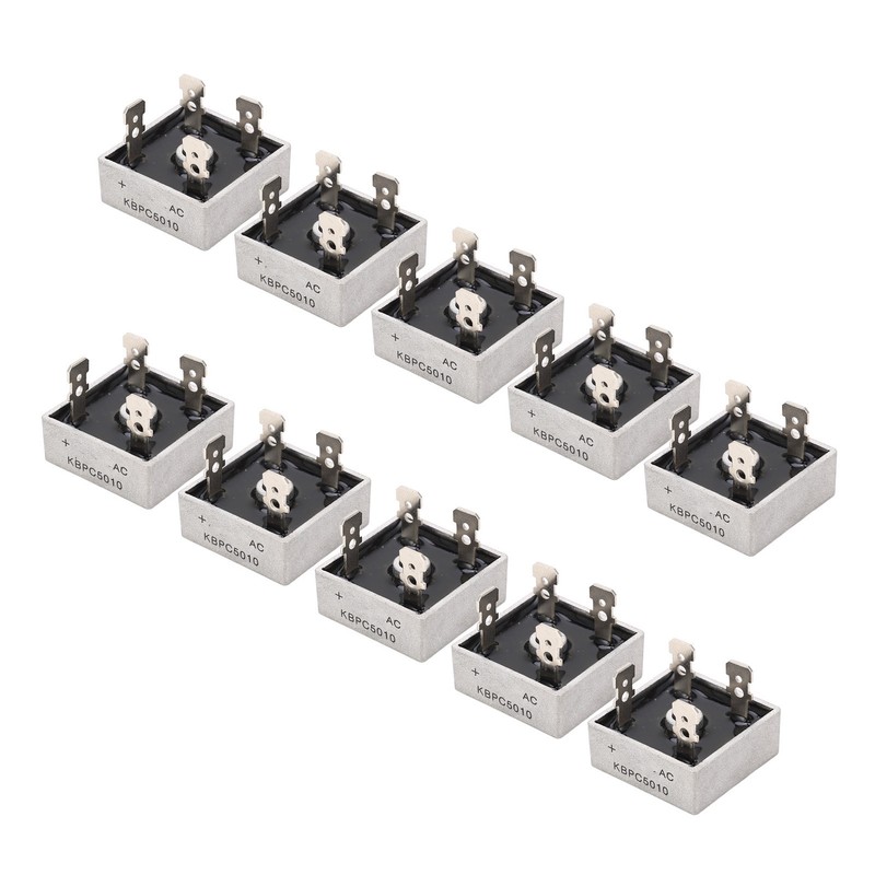10Pcs 1000V 50A Single Phase Diode Bridge Rectifier Excellent Cooling