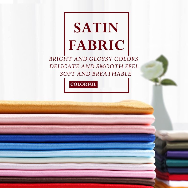 Red Satin Fabric 60 Inch by 5 Yards Solid Silky