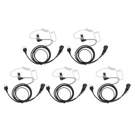 Midland Walkie Talkie Earpiece,Covert Acoustic Tube Earpiece Headset with PTT is Compatible with MidlandGXT1000VP4 LXT500VP3 GXT1050VP4 GXT1000XB (5 Pack)