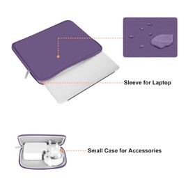MOSISO Funda Protectora Compatible con MacBook Air/Pro,13-13.3 Pulgadas Portátil,Compatible con MacBook Pro 14 Pulgadas M3 M2 M1 Chip Pro MAX 2024-2021,Neopreno Bolsa con Pequeño Caso, UVA Morado