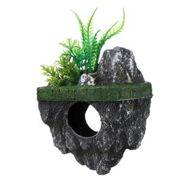 WOONEKY Fish Tank Ornament Floating Artificial Rock Lifelike Decor Fish Cave Shelter