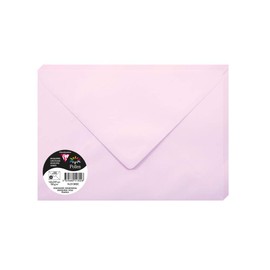 Clairefontaine 51302C Pack of 20 Envelopes Pollen Format C5 16.2 x 22.9 cm, 120 g, Lined, Ideal for Invitations and Correspondence, Premium Smooth Paper, Pale Pink, 1 Pack