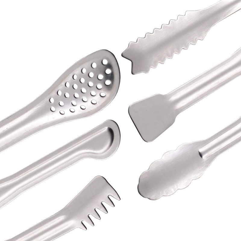 HINMAY Small Serving Tongs Set 6-Inch Appetizer Tongs Stainless Steel