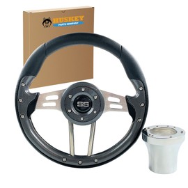 Huskey Parts Company Volt Carbon Fiber Golf Cart Steering Wheel W/Club Car Precedent Hub Adapter