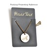 HUAN XUN Stainless Steel Stamped Script Disc Initial Pendant Necklace
