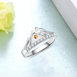 Cujiesp Mustard Seed 925 Sterling Silver Mountain Ring - Nature Faith Jewelry Gift for Women