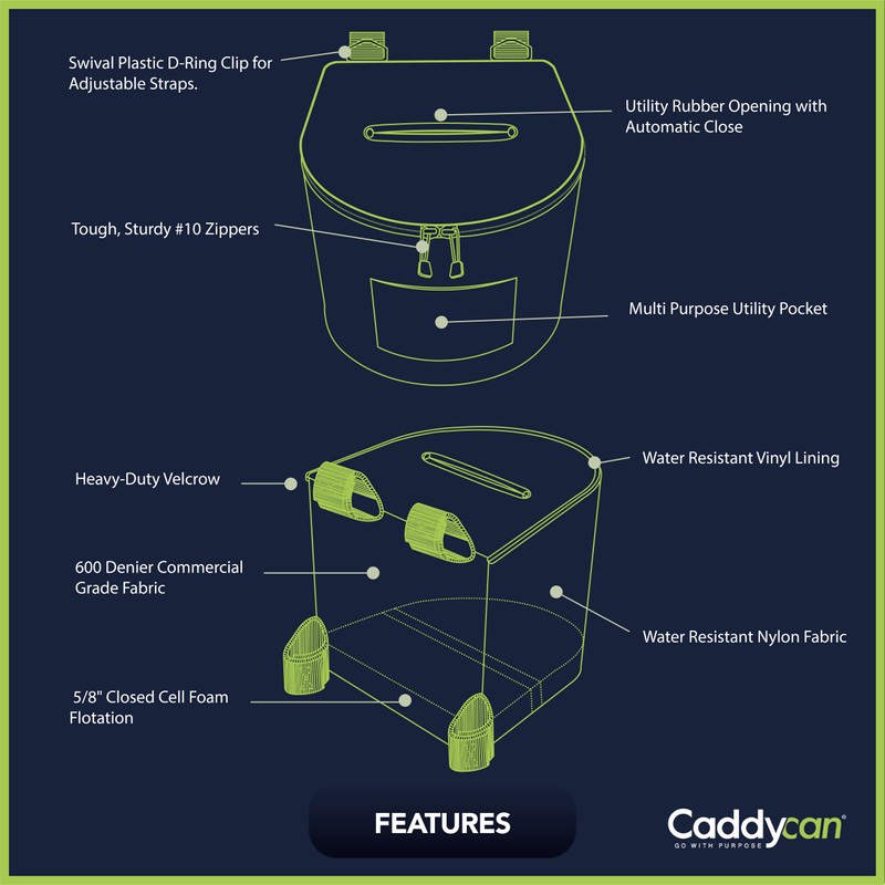 Caddycan - Portable Trash Can for Boating | Tough and