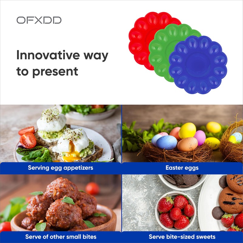 OFXDD Deviled Tray for Eggs - Plastic Egg Serving Platter