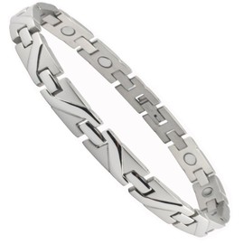 Energetix-4you 201 B Power Dynamic Energy Magnetic Bracelet Oceanic Wave Plain Silver Polished Energetix-4you 201 B Size S-XL, Stainless Steel, without stone