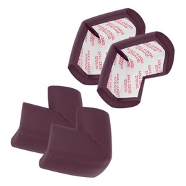 MECCANIXITY 4 Pack Soft Corner Protector, Rubber Foam Furniture Proofing Corner Guards Edge for Fireplace Table Stair, Deep Brown
