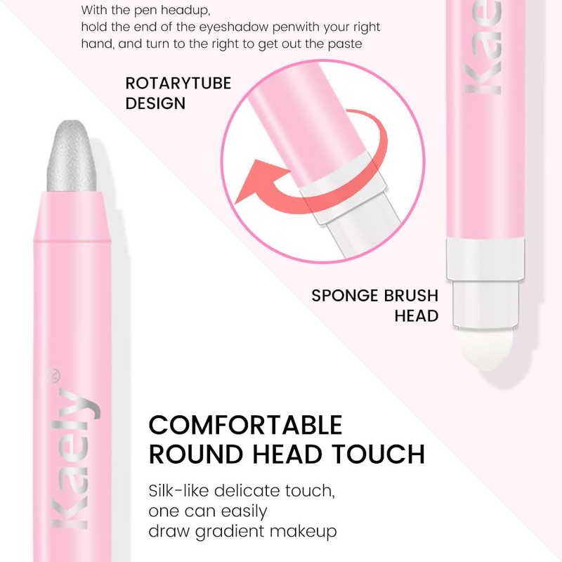 Kaely 2in1 Cream Eye Shadow Brightener Sticks for Eyes, Pencil