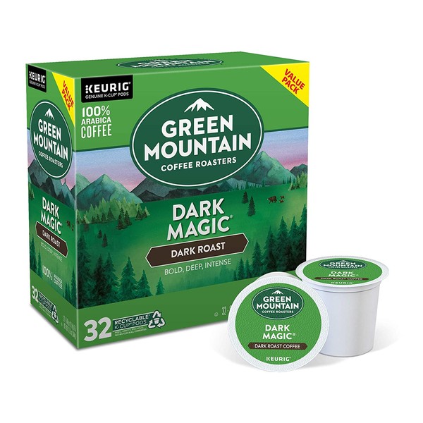 Green Mountain Coffee Roasters Dark Magic, Single-Serve Keurig K-Cup Pods, Dark Roast Coffee, 32 Count