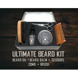 Viking Revolution - Ultimate Beard Kit - Beard Grooming Kit with Beard Brush, Beard Comb, Beard Balm, Beard Oil, Beard & Moustache Scissors - Gifts for Men