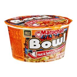 Maruchan Bowl Hot & Spicy Chicken Flavor Ramen Noodles with Vegetables 3.32 OZ (Pack of 12)
