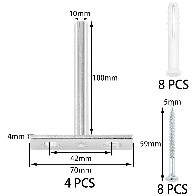 4 Pieces Heavy-Duty Floating Shelf Brackets with Mounting Screws,Solid Steel
