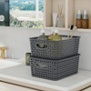 Nihenok 6 Pack Plastic Weave Storage Organizer Baskets with Lid,
