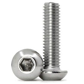 (Pack of 40) M5 x 30 mm Rounded Head Screws with Hexagon Socket 304 Stainless Steel Allen Screw Full Thread