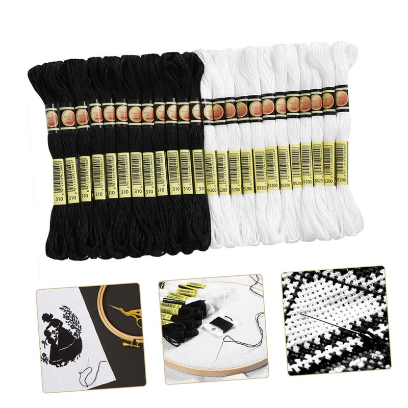 jojofuny 48Pcs Solid Color DIY Embroidery Thread for Cross Stitch