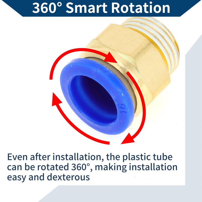 Hihaha Push to Connect Air Fittings 5/8" Male Thread Air