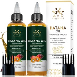 AVD Organics Dr. Sebi Batana Oil for Hair 120ml (Pack of 2) | 100% Unrefined from Honduras | Lightweight, Strength & Volume | Made for All Hair Types (4 fl oz)